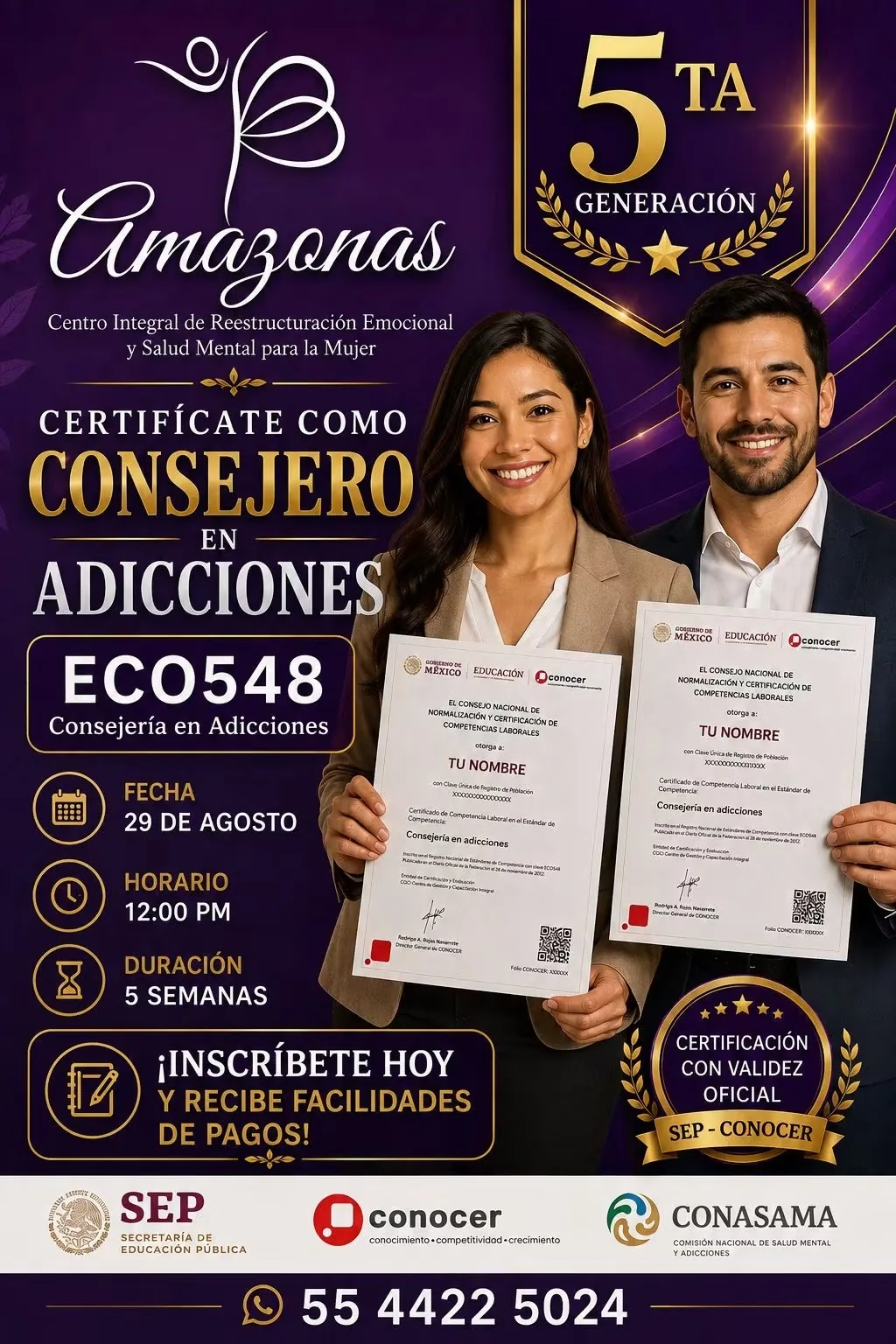 Formación en consejería en adicciones